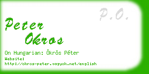 peter okros business card
